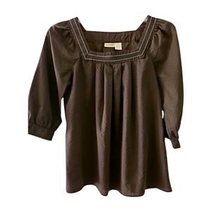 Harve Benard Pullover Top Size S Black Relaxed Fit Blouse Lightweight Smock